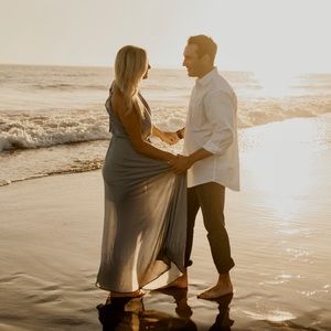 Grey halter maxi beach dress 🐚